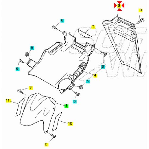 Paraspruzzi posteriore Yamaha Aerox...