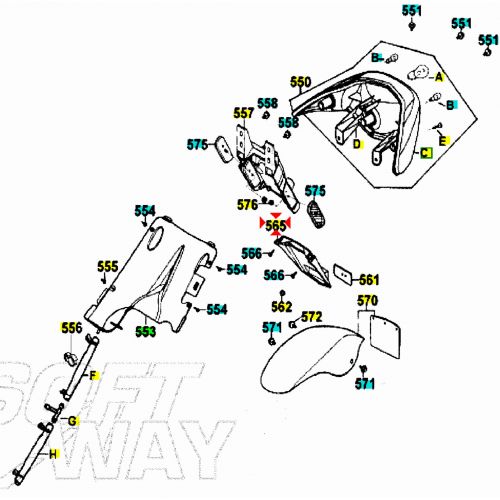 Prolunga parafango posteriore Kymco...