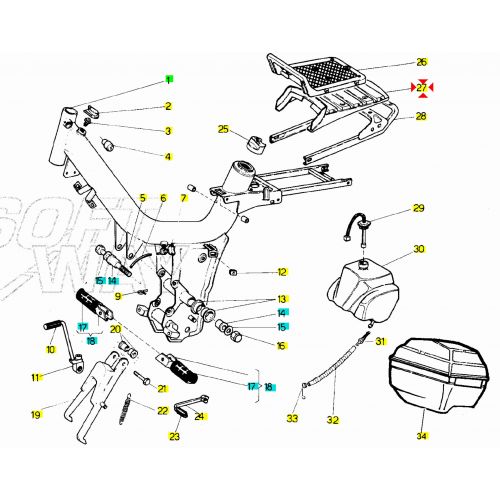 Coperchio portapacchi Malaguti Fifty...