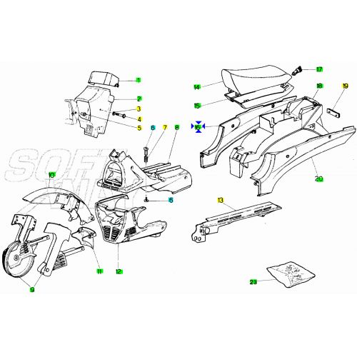 Parafango posteriore bianco Malaguti...