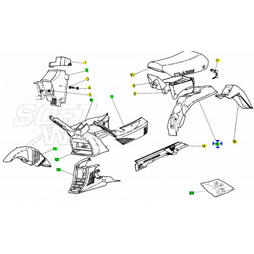 Parafango posteriore nero Malaguti...