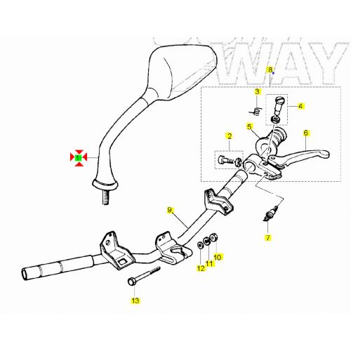 Specchio destro Piaggio Sfera 274217