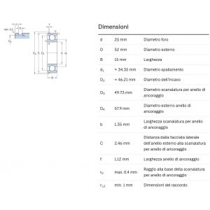 Cuscinetto a sfere RIV 6205... 2