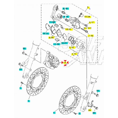 Pinza freno anteriore destra Yamaha T...