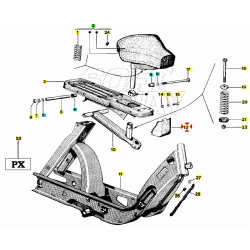 Coperchio mensola oscillante Ciao PX...