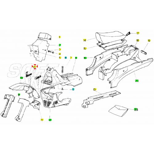 Coppia passafilo parafango Malaguti...