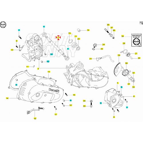 Distanziale carter motore scooter con...