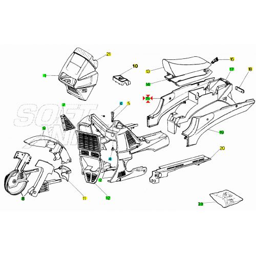Fianchetto posteriore destro Malaguti...