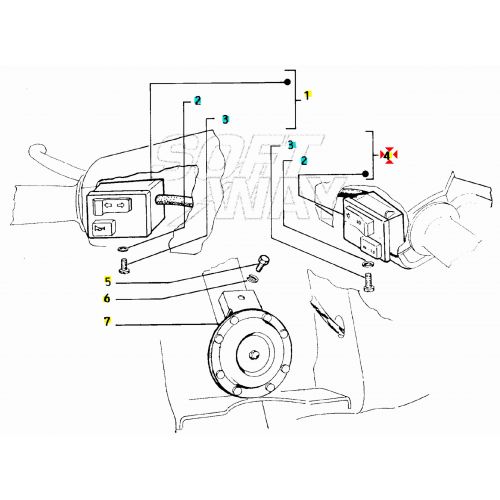 Devio luci destro Vespa FL FL2 HP...