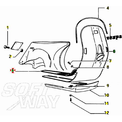 Tappeto poggiapiedi Vespa T5 - 226110...