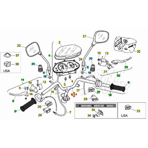 Manubrio scooter Aprilia Rally aria