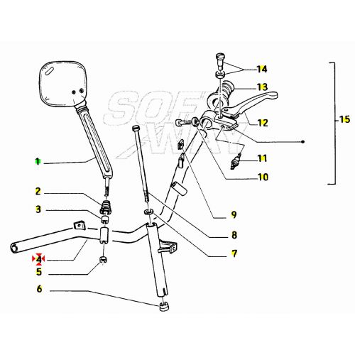 Manubrio Piaggio Zip base dal 1992 al 97