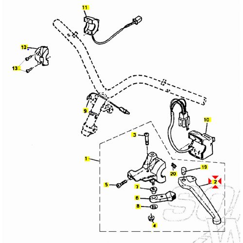 Leva sinistra freno MBK Booster...
