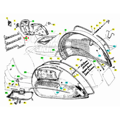 Targhetta anteriore Vespa Sprint