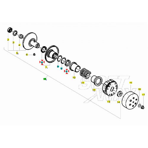 Paraolio puleggia condotta scooter...