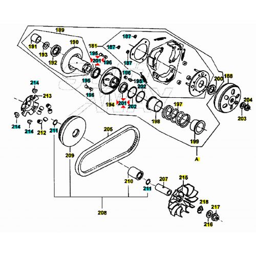 Paraolio puleggia scooter Kymco