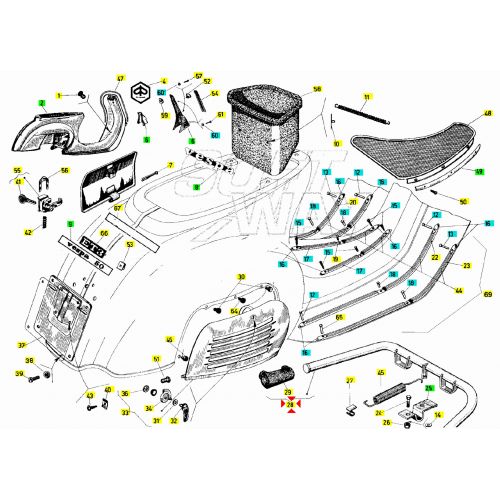 Cavalletto centrale nero Vespa 50 ET3...