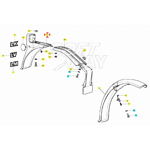 Parafango posteriore Piaggio Grillo...
