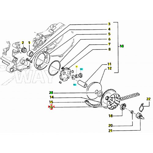 Ventola semipuleggia scooter Piaggio...