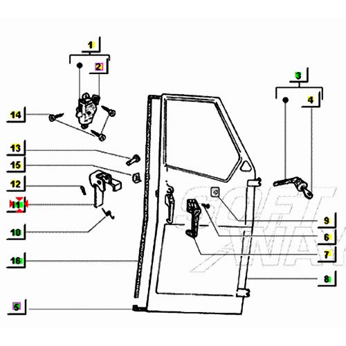 Maniglia interna porta sinistra Ape...