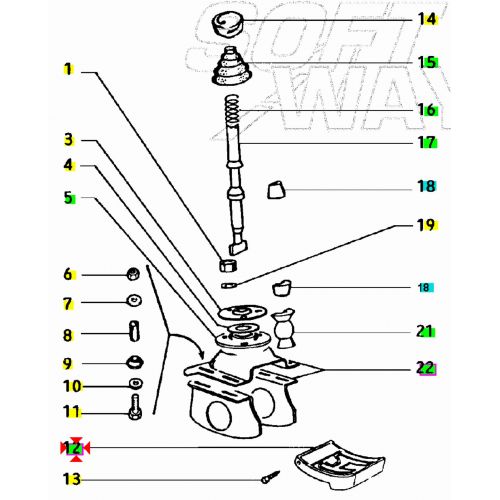 Selettore cambio Ape Car Max - 226038