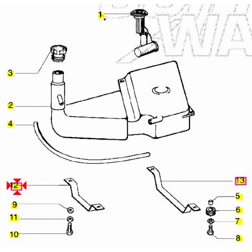Staffa supporto serbatoio Ape 50 RST...