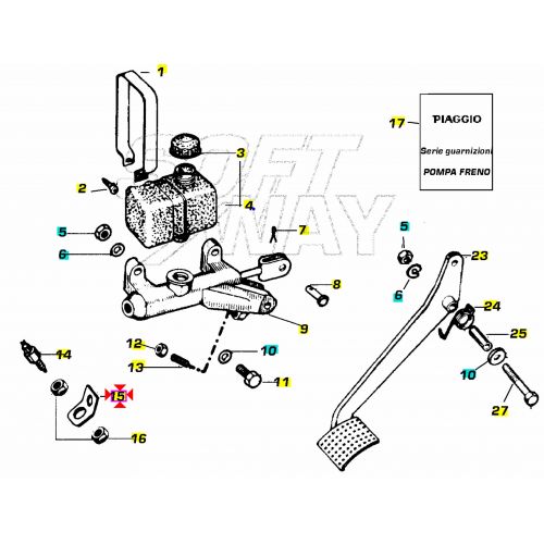 Staffa interruttore stop Ape 50 RST...