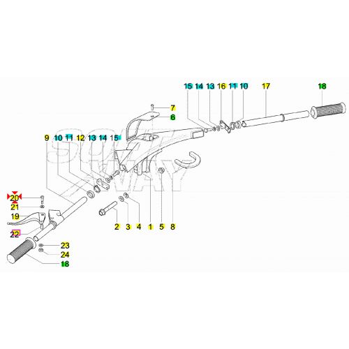 Vite leva freno e frizione Vespa PK...