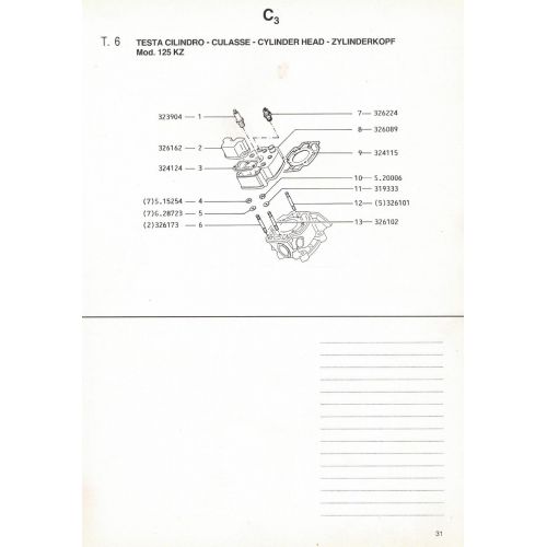 Catalogo parti di ricambio Gilera 125...