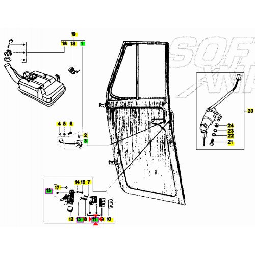 Blocchetto scontro porta sinistra Ape...