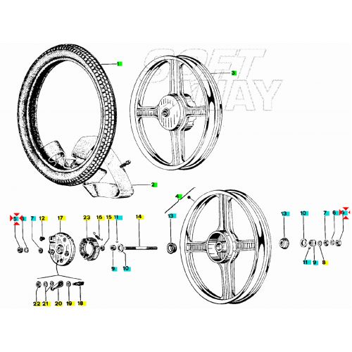 Dado perno ruota da 11 x 1 per...