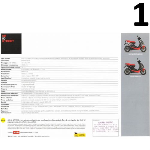 Depliant Aprilia SR 50 Street
