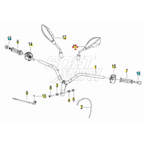 Specchietto sinistro Keeway Cityblade...