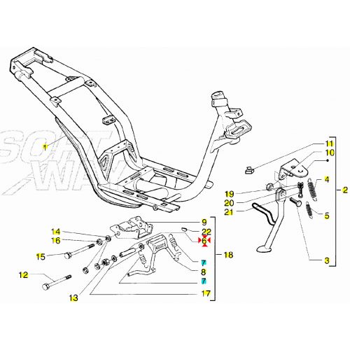 Perno cavalletto Piaggio Free...