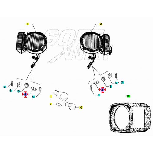 Molletta faro anteriore Ape Calessino...
