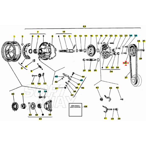 Puleggia posteriore Ciao originale