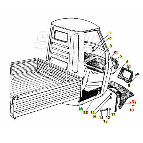 Parafango anteriore Piaggio Ape TM P 50