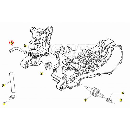 Raccordo uscita acqua Piaggio NRG...