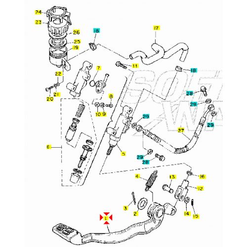 Pedale freno posteriore Yamaha XT 600...