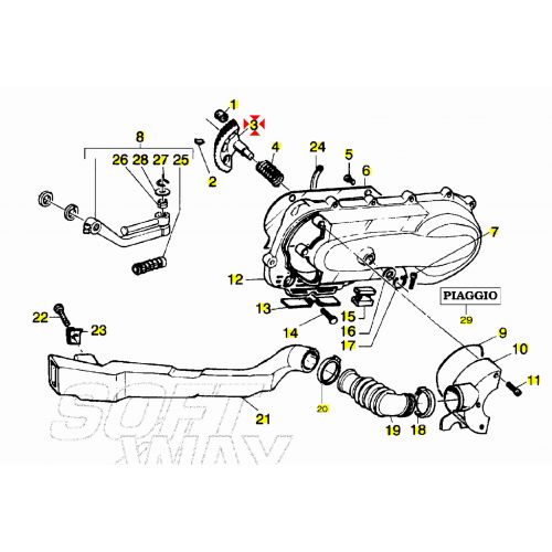 Albero avviamento scooter 125 Piaggio...