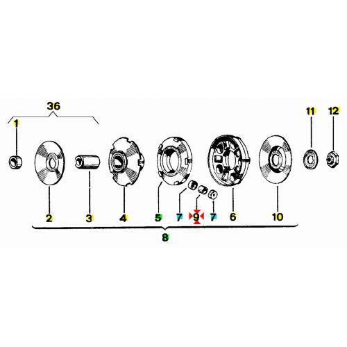 Kit 8 rulli puleggia Ciao Bravo...