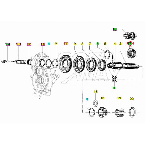 Ingranaggio scorrevole retromarcia...