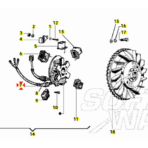 Gommino statore Vespa Special ET3 PK...