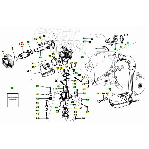 Boccolo collettore aspirazione Vespa...