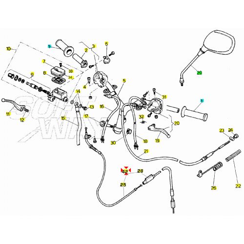 Cavo gas Malaguti F10 F12 F15...