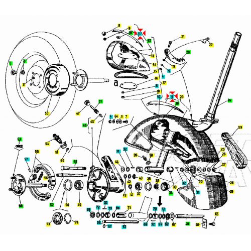 Cresta parafango Vespa Primavera ET3...