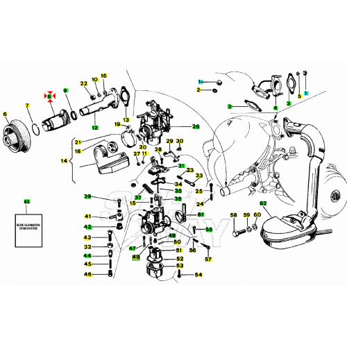 Boccolo collettore carburatore Vespa...