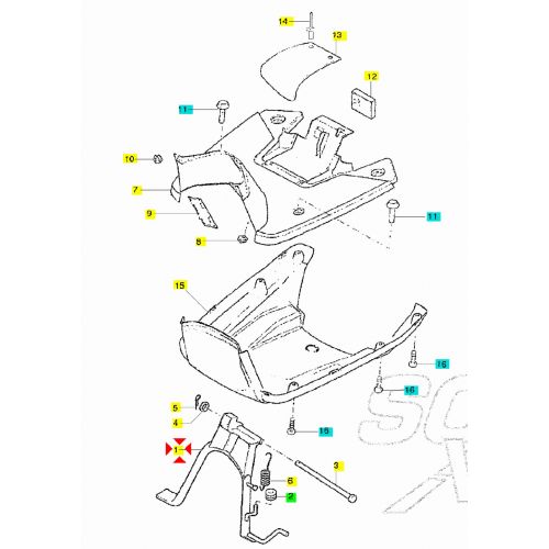 Cavalletto centrale MBK Stunt Yamaha...