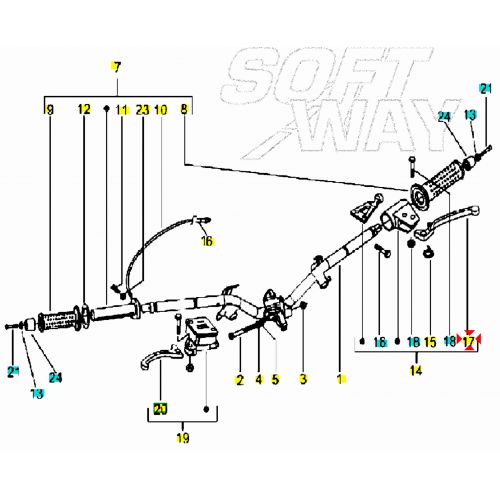 Leva freno sinistra Piaggio Liberty -...