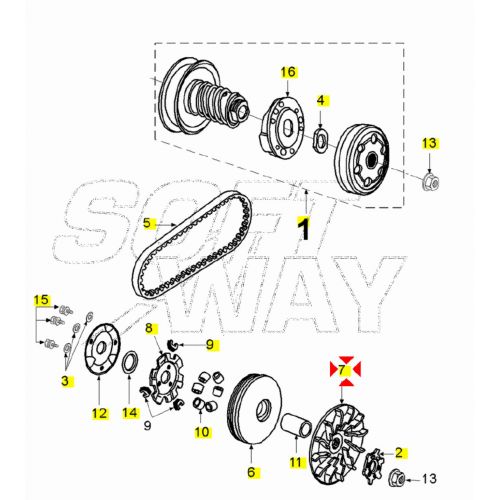 Semipuleggia scooter Peugeot 50